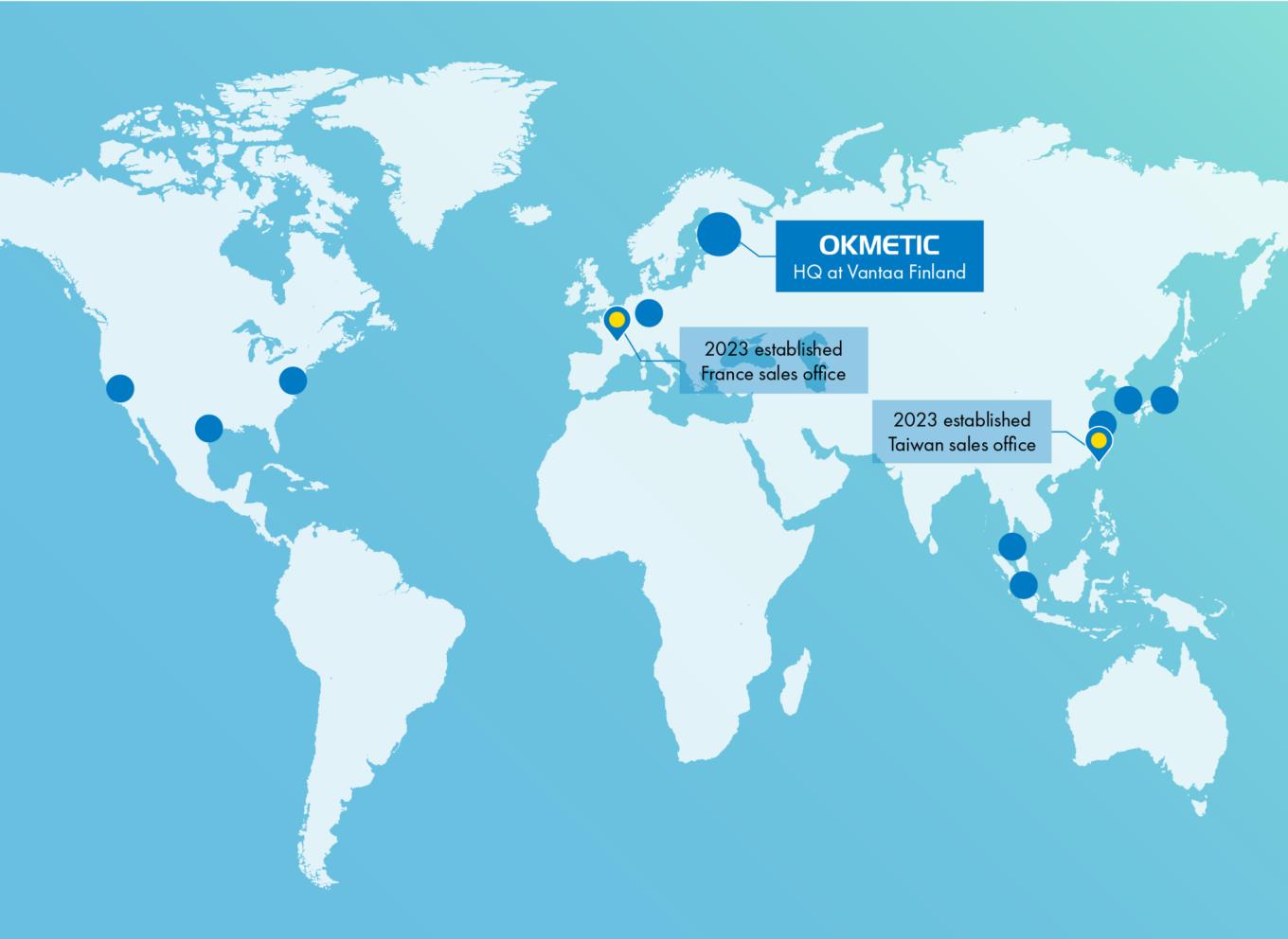 Okmetic has new sales offices in France and Taiwan