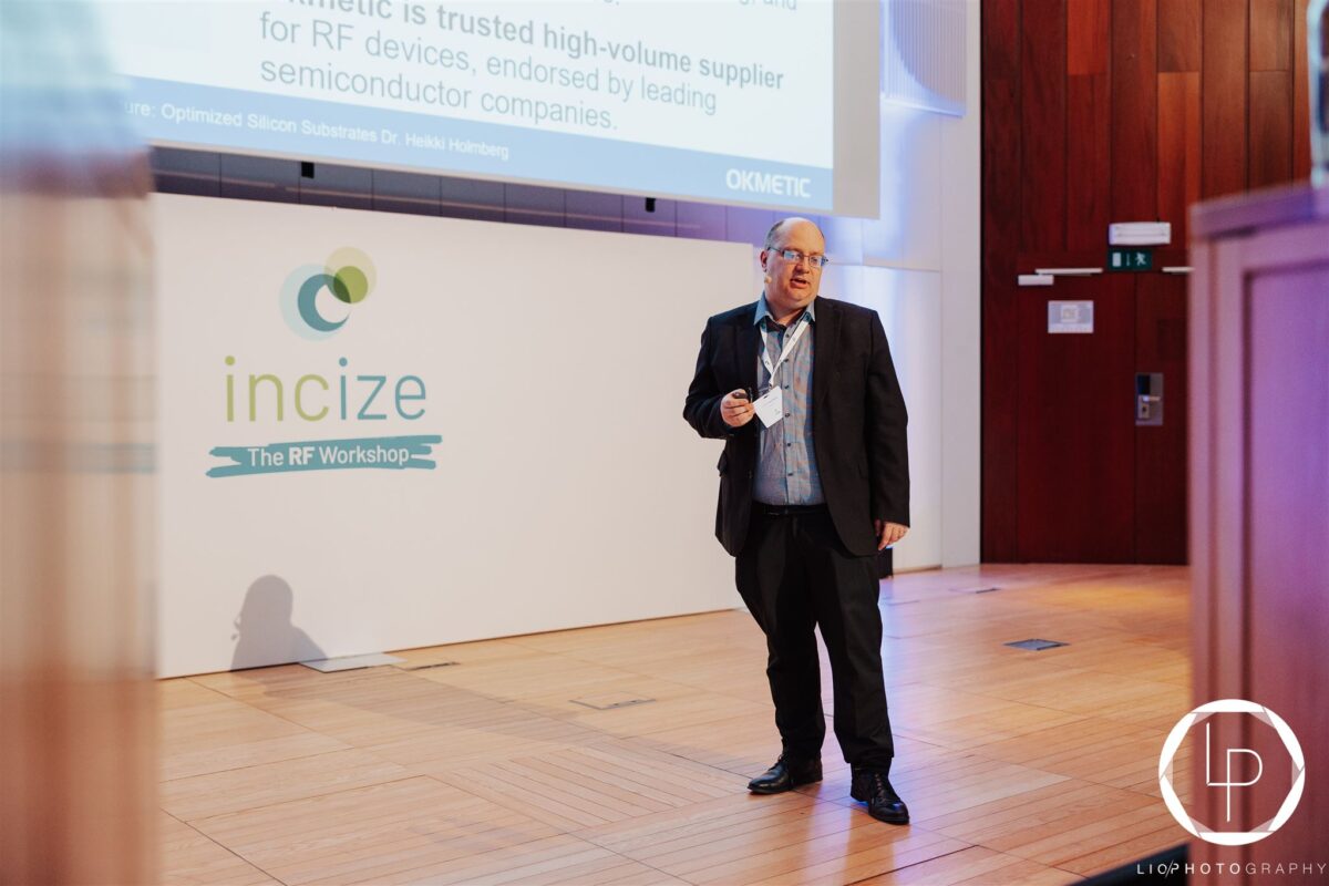 R&D Director Heikki Holmberg speaking at Incize RF Workshop | Okmetic
